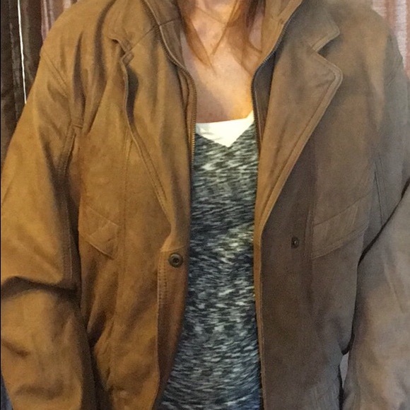 Vintage Brown leather bomber jacket - Picture 6 of 7